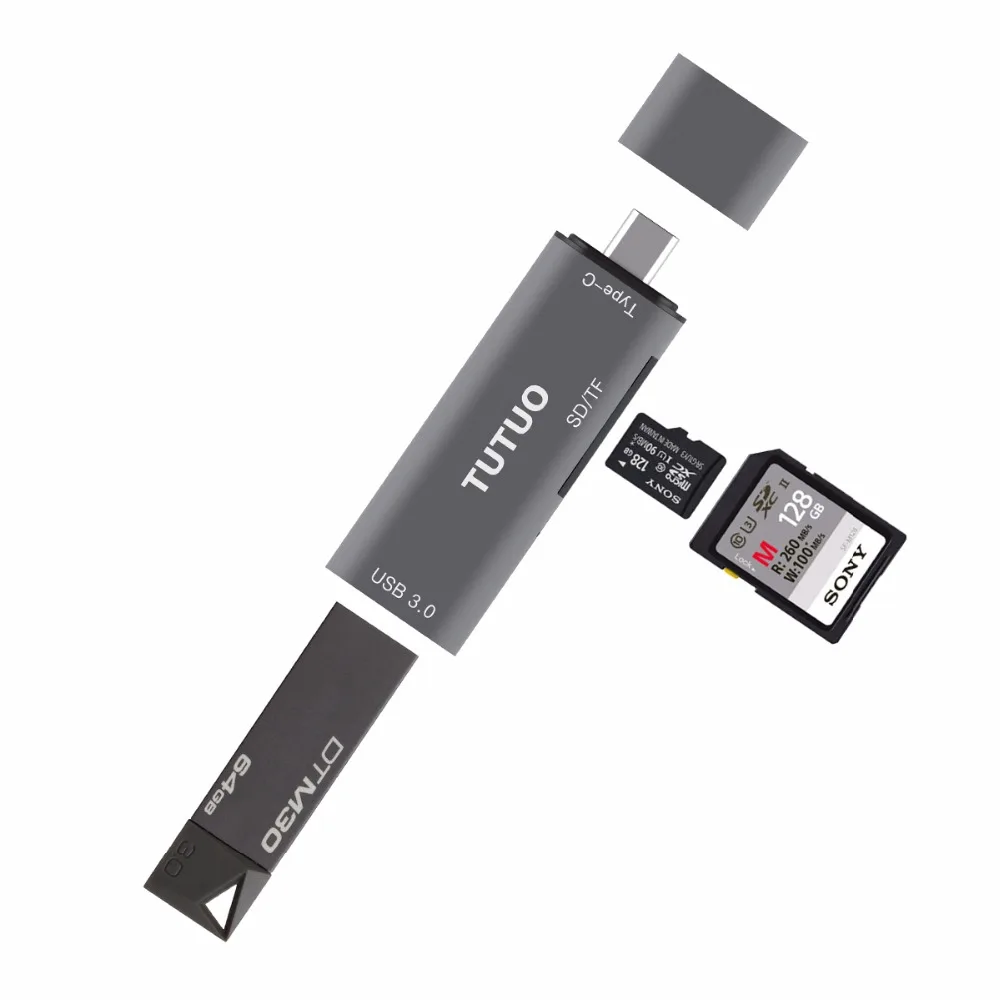 

TUTUO USB Type C 3.1 to USB 3.0 HUB 5Gbps OTG SD TF Memory Card Reader USB Adapter Universal USB Cable for Macbook Xiaomi Huawei