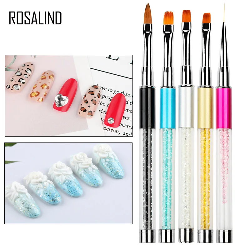 

ROSALIND Nail Brushes for Manicure Design Tool Set 3D Gel Acrylic Brushes Liner ainting Pen Nail art Brush for nails accessoires