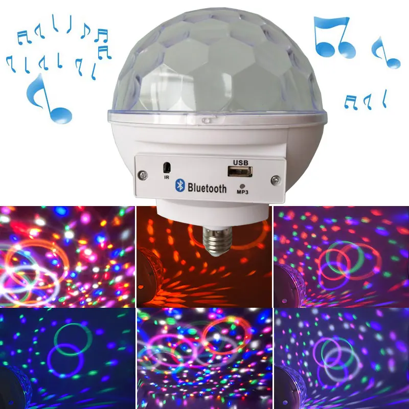 

DJ Disco Ball Party Lights Music Entertainment Center Shows Home Cinema System Audio Sound Box Light Color Music LED RGB E27