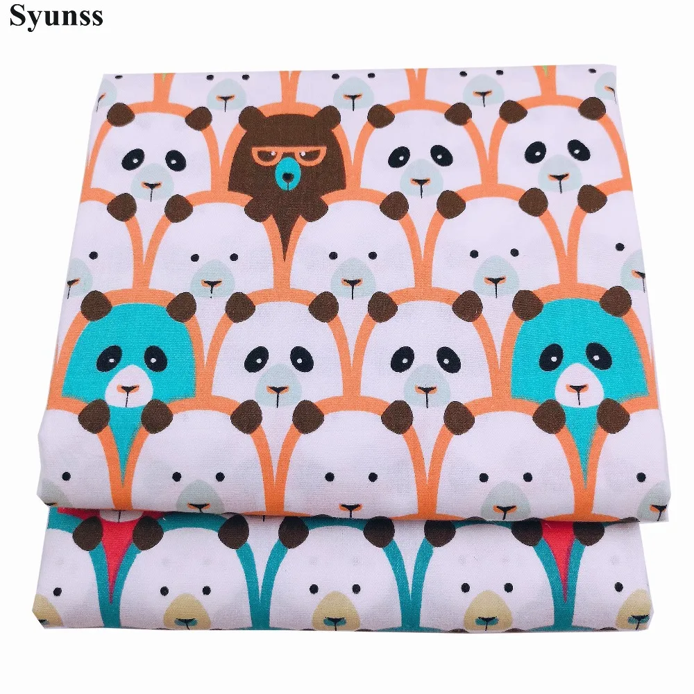 Syunss Diy Patchwork Cloth For Quilting Baby Cribs Cushions Dress Sewing Tissus Colors Bear Printed Twill Cotton Fabric Tecido | Дом и сад