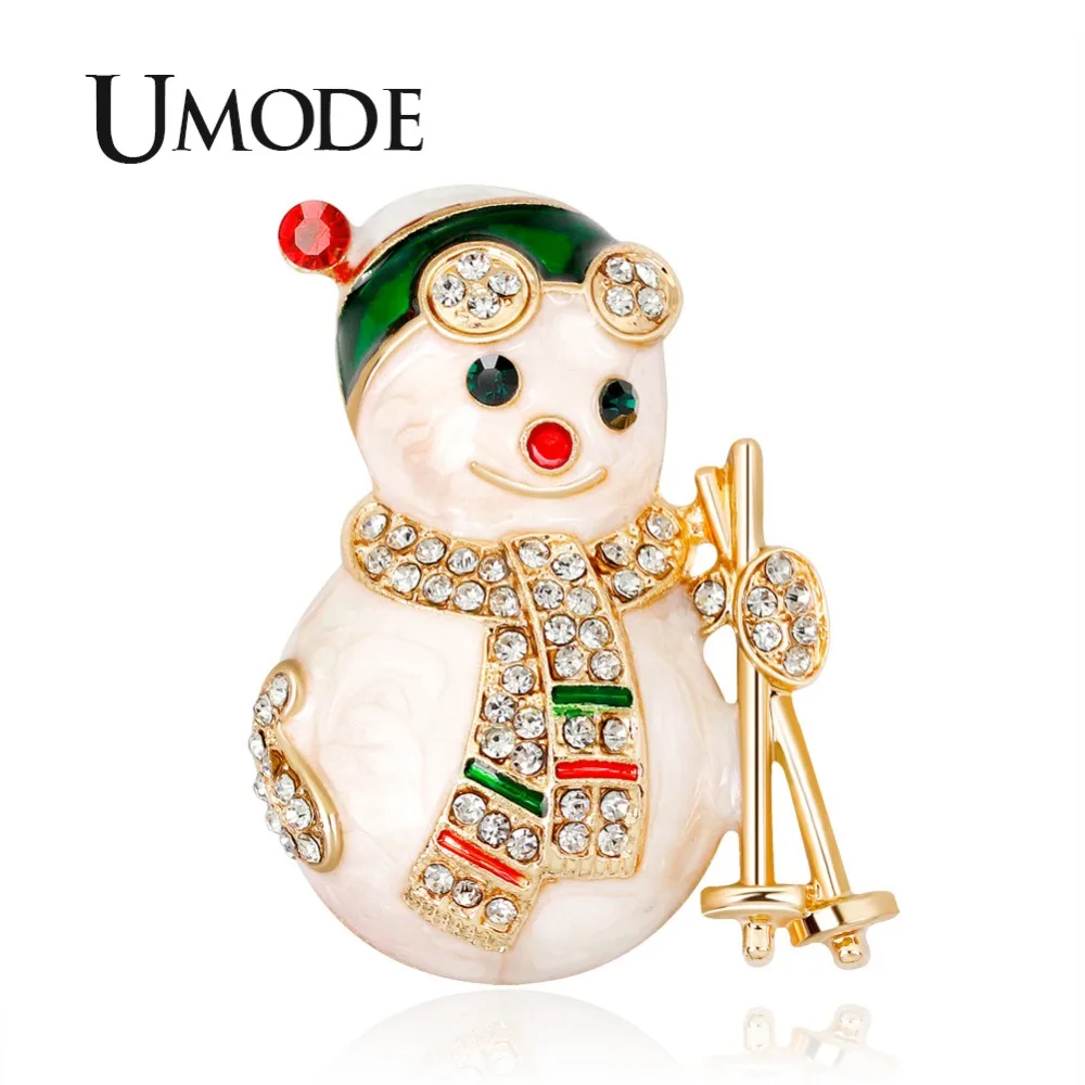 

UMODE Cute Snowman Brooches Girls Christmas Pins Alloy Metal Women Gifts Fashionable Accessories Female Jewelry UX0043