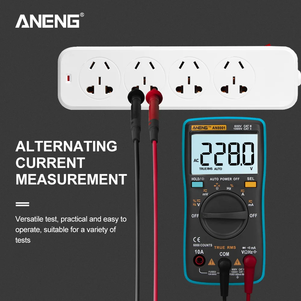 ANENG AN8001 True-RMS мультиметр цифровой multimeter транзистор тестер esr мультиметр digital multimeter провода для мультиметра указатель напряжения transistor capacitor tester dc dc мультитерка ZT102/RM102