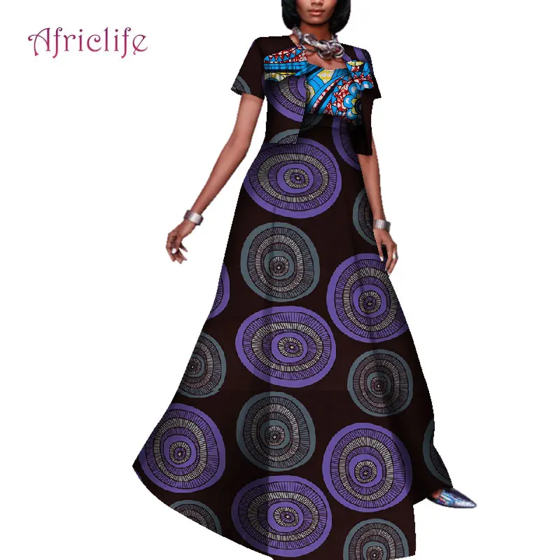 Летнее платье 2019, хлопковый комплект из 2 предметов с принтом в африканском стиле, пальто с короткими рукавами + длинная свободная юбка