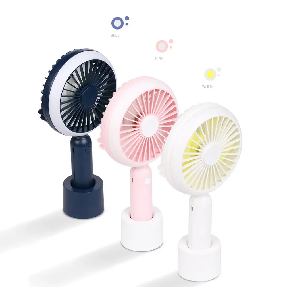 

2200mah Portable LED Handhold Fan With Rechargeable Built-In Battery USB Port Design Handy Mini Fan For Smart Home