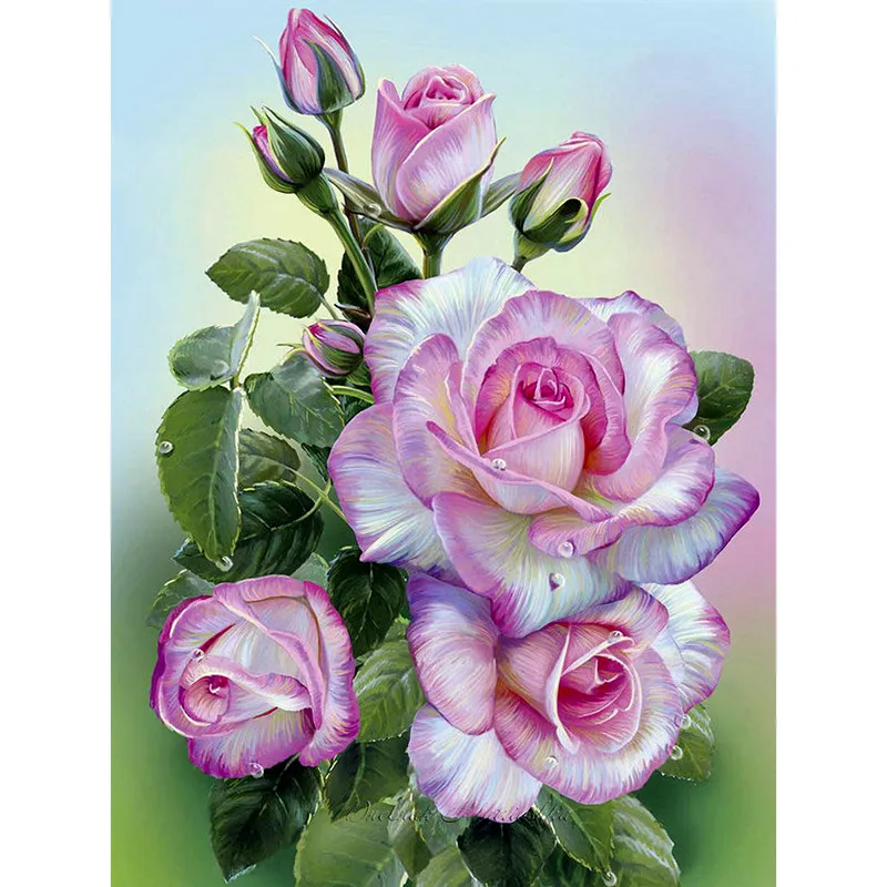 full square diamond 5D DIY diamond painting Pink peony diamond embroidery Cross Stitch Rhinestone mosaic decoration