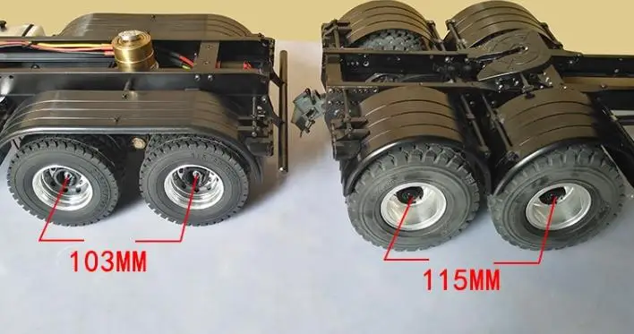 115 мм Колесная база подвеска большие шины 8*8 сверхмощный для Tamiya 1/14 тягач Benz 1851 SCA R620 R470 3363 RC8WD LEISU