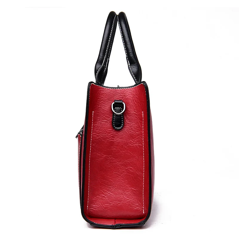 Высококачественные роскошные брендовые сумки, женские кожаные сумки, большая вместительность, Ретро стиль, ручная сумка с ручками, одноцветная сумка на плечо