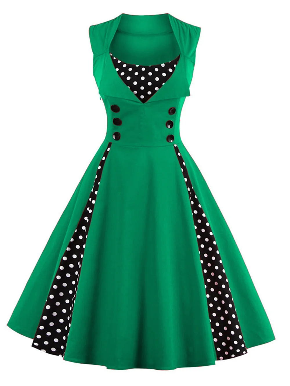 Women Polka Dot Summer Dress-9