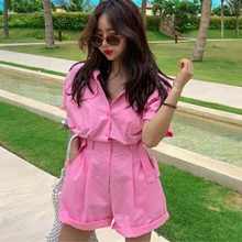 Venta caliente recto Vadim Sexy Bodysuit 2019 nuevos monos informales de algodón de bolsillo de una sola pierna ancha mono de mujer(China)