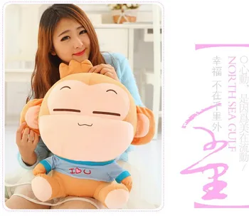 

50 cm lovely monkey with " i love you " cloth plush toy yoyo and cici loves monkey doll throw pillow birthday gift w6202