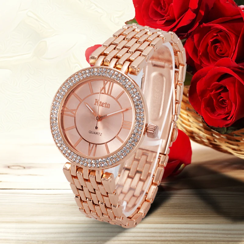 Золотые женские часы Лидирующий бренд роскошные часы с бриллиантами Модные женские кварцевые наручные часы женские часы Relogio Feminino Relojes Mujer