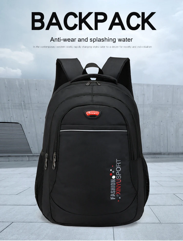 Мужской Большой Вместительный рюкзак с светоотражающими полосками, деловой рюкзак для путешествий, Женский легкий рюкзак для ноутбука, школьная сумка черного цвета