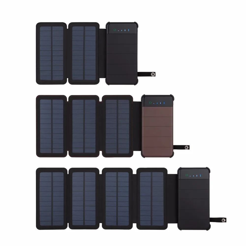 Складной Водонепроницаемый Солнечный внешний аккумулятор 10000 мАч портативное зарядное устройство Солнечная Панель зарядное устройство Внешний аккумулятор универсальный внешний аккумулятор