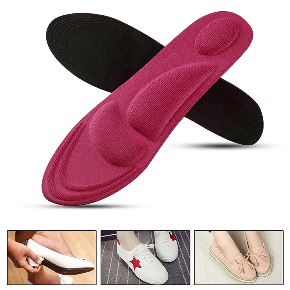 Demine 4D Sponge Sport Insoles for Men Women Arch Support Running Shoe Insert Pads Soft Comfort Shock Sneaker Cushion Insole