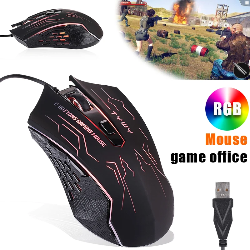 Портативная оптическая мышь Рабочий СВЕТОДИОДНЫЙ USB Проводная программируемая