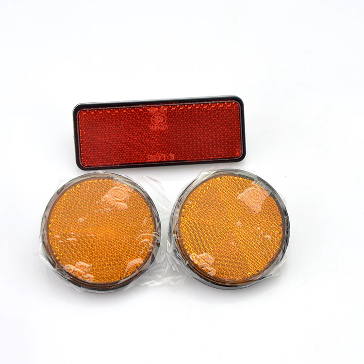 ABSOPRO 2-Pack Universal Blue Rectangular Plastic Reflectors For Motorcycle, Car, Truck, Trailer & Bike - Easy Install, 88x35x21mm