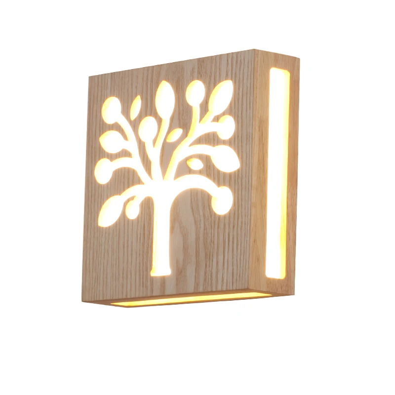 

Modern bedside lamp simple creative wood LED energy-saving bedroom living room corridors Gaestgiveriet Hotel