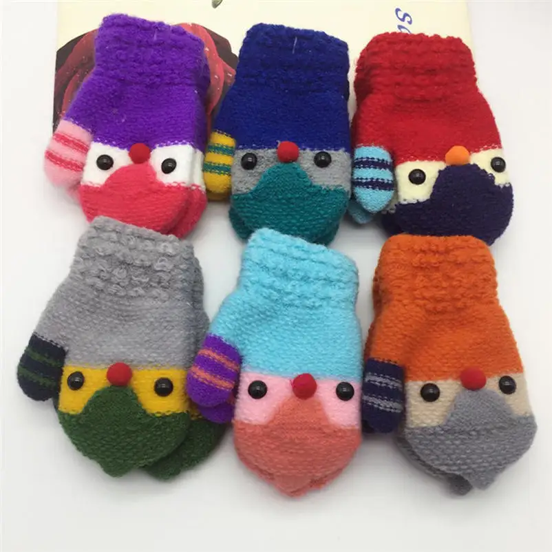 Mignon épaississent gants chauds d`hiver bébé accessoires kawaii de haute qualité beau dessin animé bébé