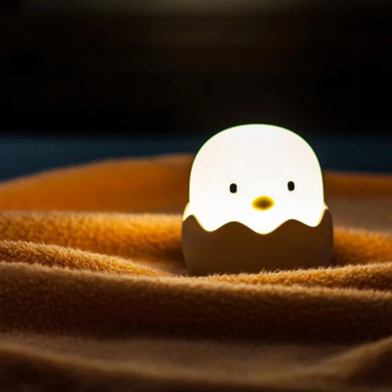 3D LED Eggshell Chicken Night Light Tumbler Silicone Lamp Bedroom Table Desk Home Party Decoration Kids Night Lights (5)