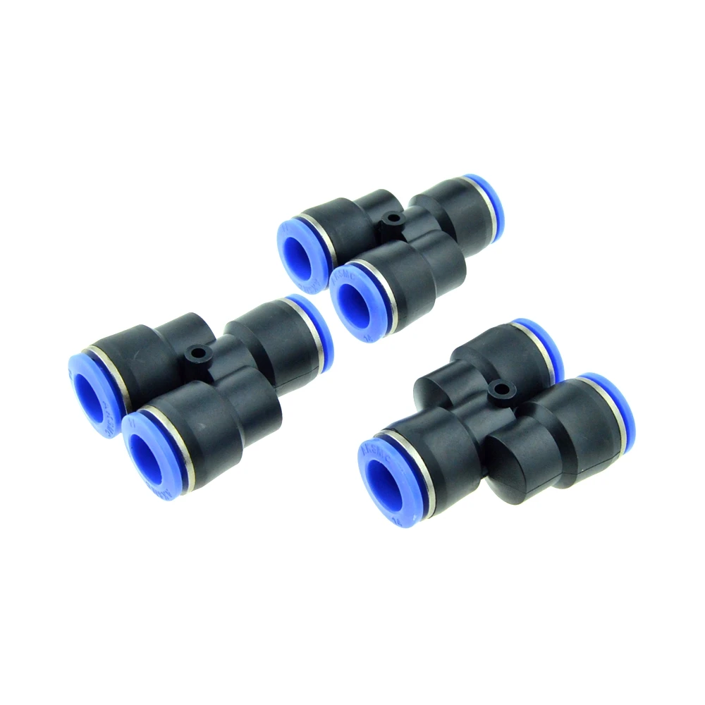 3pcs 3 Way Air Pneumatic Fitting 14mm to 14mm Hose Tee Y Shaped Plastic