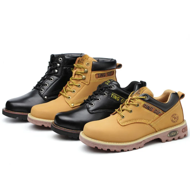 Winter Men Shoes Work Safety Boot Men Safety Shoes Military Boots Yellow Steel Toe Tactical Desert Combat Ankle Boots Footwear