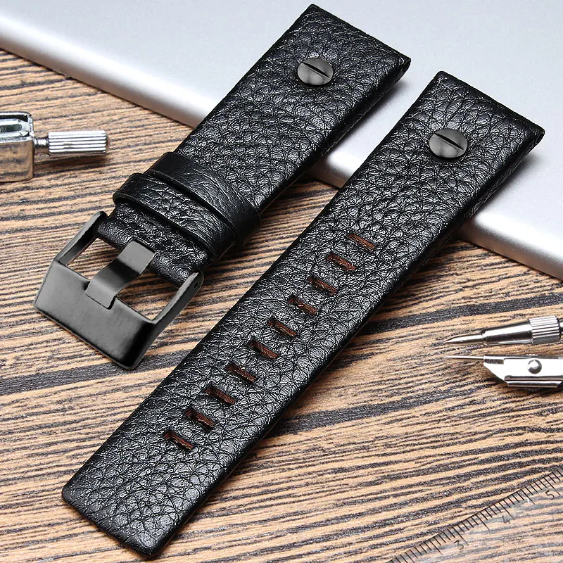 

Universal Leather Watch Band For Diesel Watch Strap Wrist Watch Belt For DZ7313/22/7257Bracelet DZWatchband Straps22 24 26 28 30