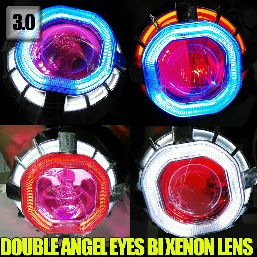 3.0 дюймов 35 Вт Квадратные глаза ангела двойной CCFL angel eyes Авто фара HID биксеноновая
