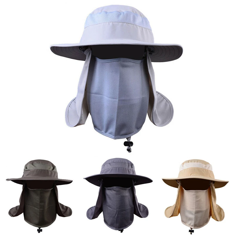 

Outdoor Sun Caps Unisex Fishing 360 Degree UV Protection Sun Hat Women Men Face Flap Cap With Neck Cover Wide Brim Quick Dry