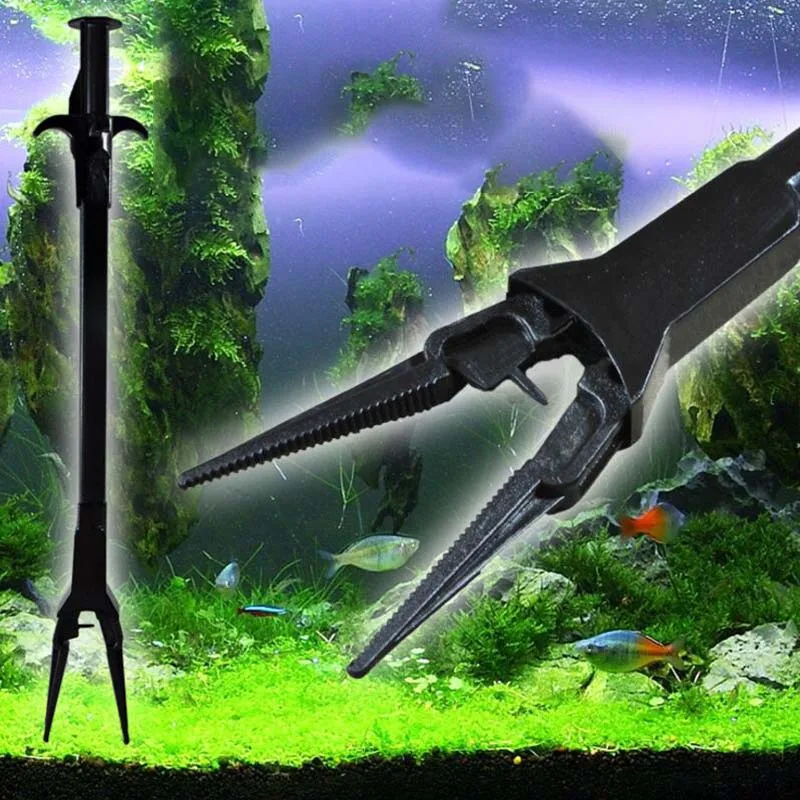 

50CM Aquarium Tweezers Extra Long Clamp Clip Aquarium Fish Tank Plants Cleaning Tool