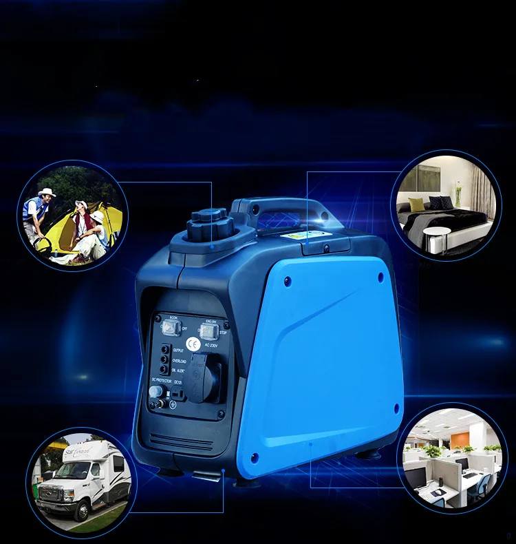 Portable four-stroke 800w digital frequency conversion gasoline generator household 220V full copper motor Portable four-stroke 800w digital frequency conversion gasoline generator household 220V full copper motor