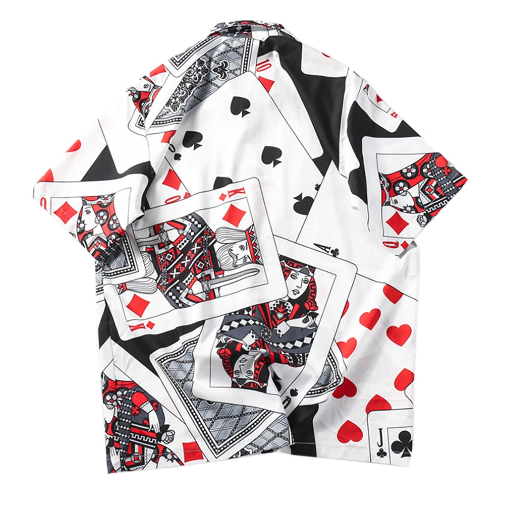 

New Fashion Male Hawaiian Beach Shirts Summer Short Sleeve Printing Loose Vacation Shirts Turn-down Collar Loose Shirt