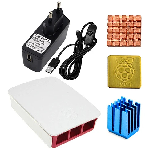 For Raspberry Pi 3 Model B+ Plus Case+ On Off Switch Micro Usb Cable+ Heat Sink+ 5v 2.5a Usb Charger Adapter Enclosure Kit - Цвет: 2