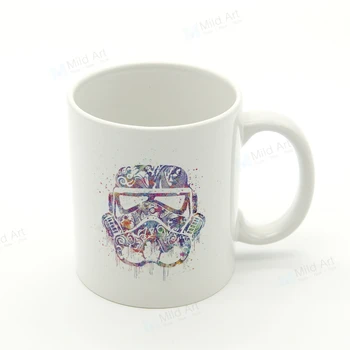 

Watercolor Star Darth Vader Abstract Pop Movie Mask Kitchen Ceramic Water Cup Creative kids Gift Custom Coffee Tea Beer Mugs Set
