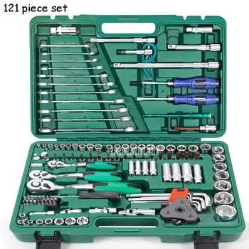 Price LSQXIGJ-01 121 Piece Set Auto Repair Tool Box Sleeve Wrench Household Car Repair Kit Ratchet Repair Hand Tools Tire Disassembly
