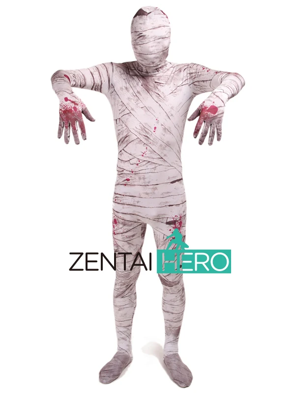 DHL зомби Мумия Pattern крашения лайкра спандекс Zentai костюм Косплэй Zentai Хеллоуин костюм для событий LZ112231