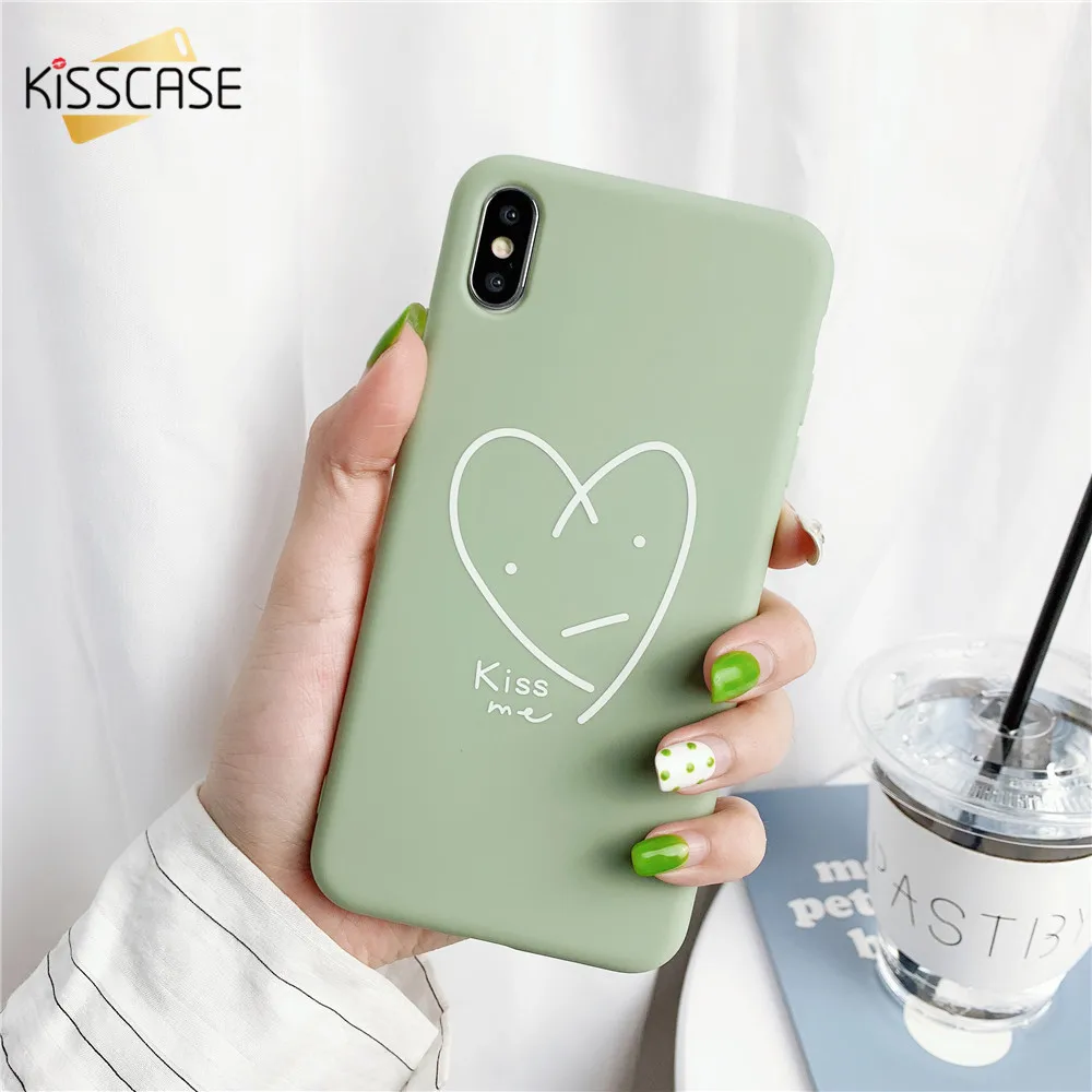 KISSCASE светящийся силиконовый чехол с сердечком для iPhone XR XS X 7 8 мягкий узорчатый 6 6S