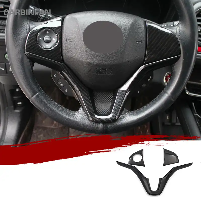 Car Steering Wheel Cover Trim Car Sticker Interior Accessories Fit For Honda Vezel Hr V Hrv 15 16 17 18 C1110 Interior Mouldings Aliexpress