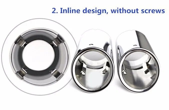 Car Rline Tail Throat Exhaust Pipe For Audi A1 A3 A4L A5 A6L Q3 Q5 Tail Pipe Car Exhaust Pipe Cover Muffler Tip