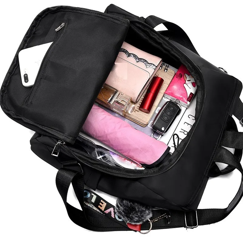 2019 женские оксфорды рюкзаки для девочек Sac A Dos женский рюкзак с Hairball школьные рюкзаки для девочек Рюкзаки повседневные Рюкзаки