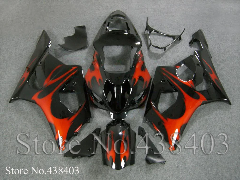 orange flame for Suzuki GSXR 1000 Fairing 2003 2004 GSXR-1000 Kit Set Fit GSX R1000 GSXR1000 2 W9 | Автомобили и мотоциклы