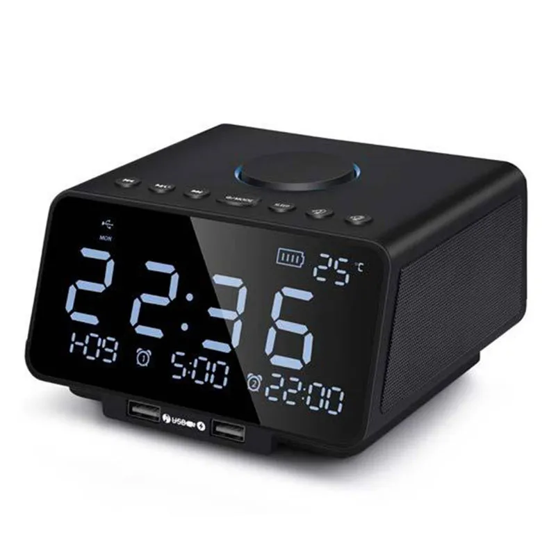 

K9 Smart Bluetooth Speaker LED HiFi Speaker Support U Disk Play Alarm Clock Desktop NFC Charger Power Bank Mobile Phone Stand
