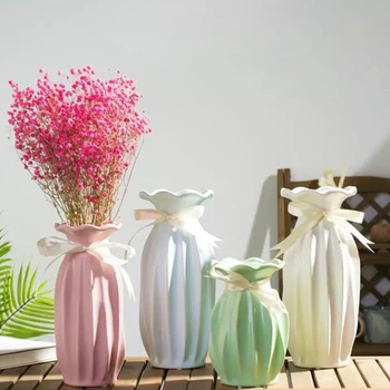 

Ceramic vase home decoration Fashion Modern Flower Vase creative living Room tabletop flower vase for home Wedding Decoration