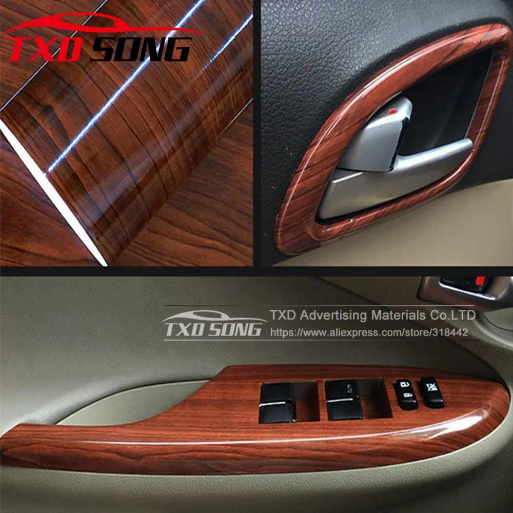 

30*100CM/LOT Premium Glossy PVC VINYL FILM GLOSSY PVC GRAIN STICKER FOR CAR INTERIOR DECORATION BY FREE SHIPPING