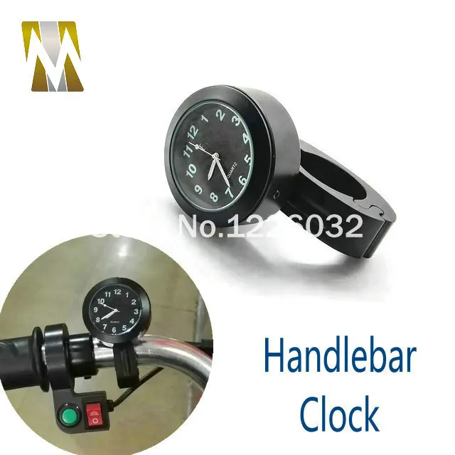 Universal 7 8 To 1 Motorcycle Handlebar Bar Mount Clock Watch for Cruiser snowmobile harley suzuki