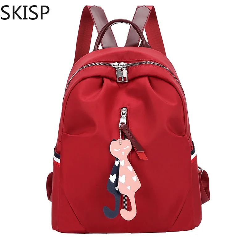 

2019 New Backpack Women Classic Mini Mochilas School Bag Backpack With Fox Ladies Oxford Red Backpack Women Men Boy Girls Kids