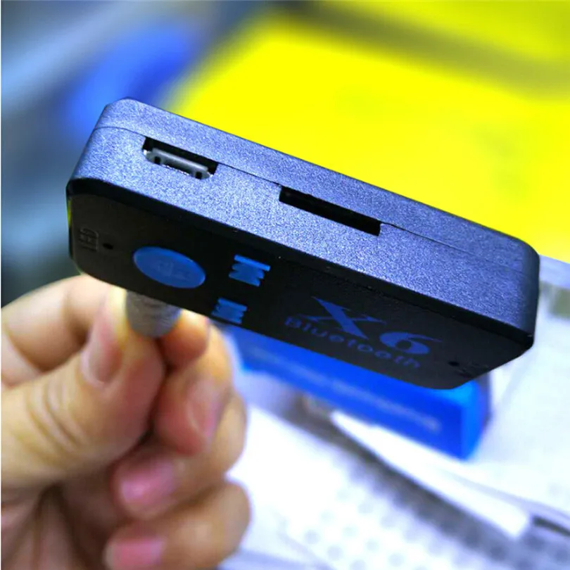 Wireless Bluetooth X6 Mini 4.1 Aux Audio Receiver Adapter 3.5mm Car Mp3 Music Receiver Support TF Card USB Cable Charging 30NT08 (5)