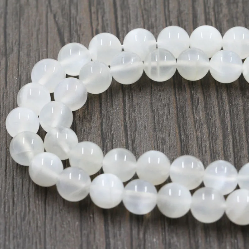 Fashion Natural Moonstone Bead Moon Stone Round Spacer Beads Shinning with Blue Light No Plastic No Glass DIY Making Jewelry