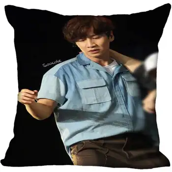 

Custom Kpop Lee Kwang Soo Printed Square silk Pillowcases 40x40cm,35x35cm One Side Satin Pillowcase Custom Logo