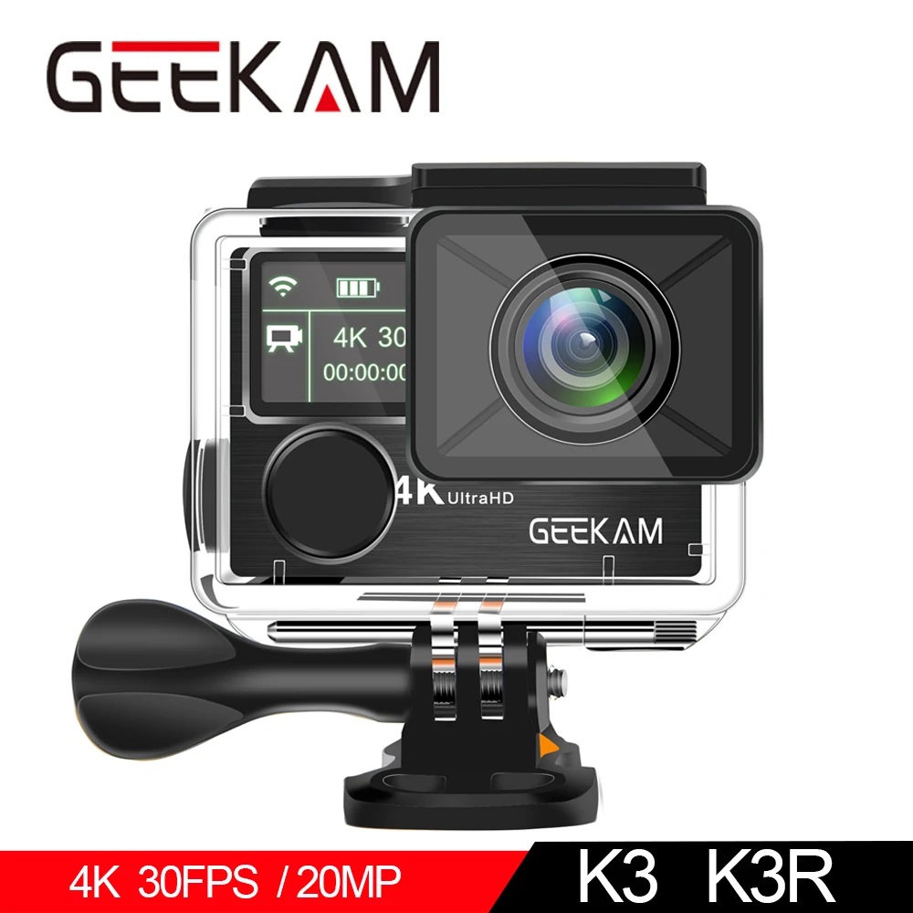 GEEKAM Action Camera K3R/K3 Ultra HD 4K/30fps 20MP WiFi 2.0