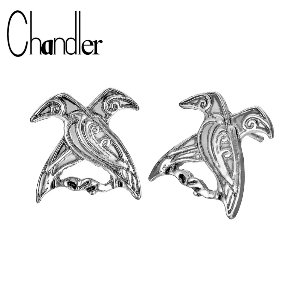 Chandler 1 шт. бренд Odin's Ravens птица серьга талисман мифологические украшения